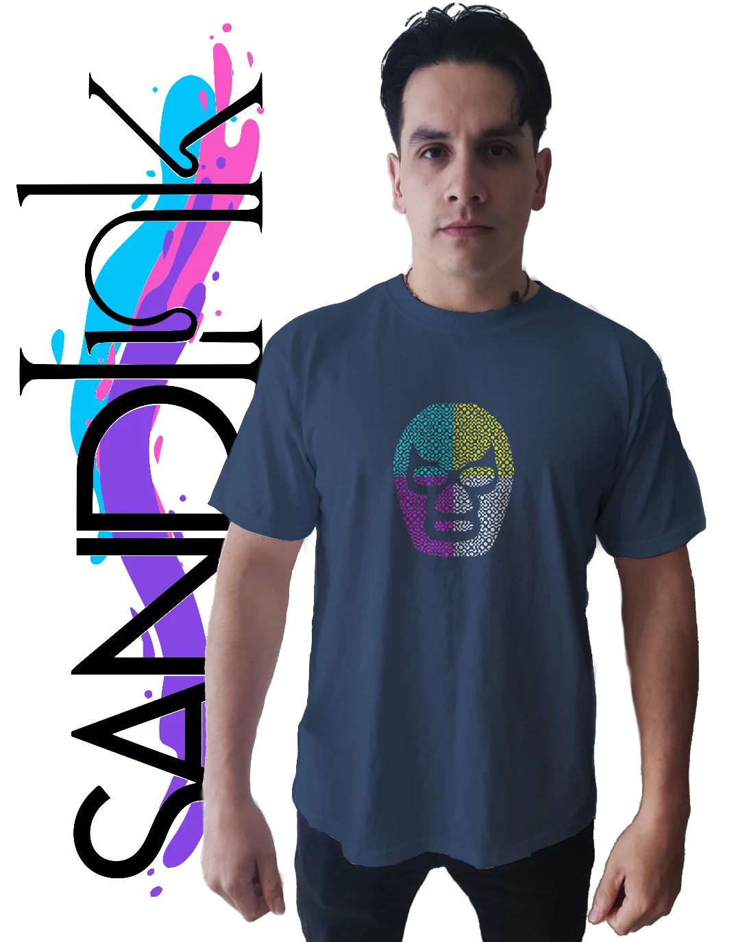 Playera diseño mascara lucha libre